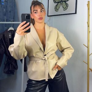 Gabardina Polipiel luxury  crema
