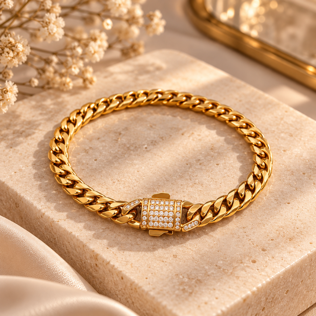 Pulsera cubana dorada