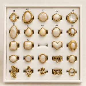 Anillos dorados ajustables (colección nacarado)