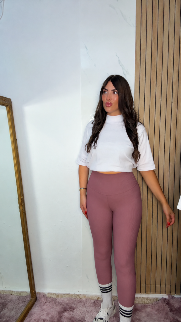 Leggins guante Barbie rosa empolvado