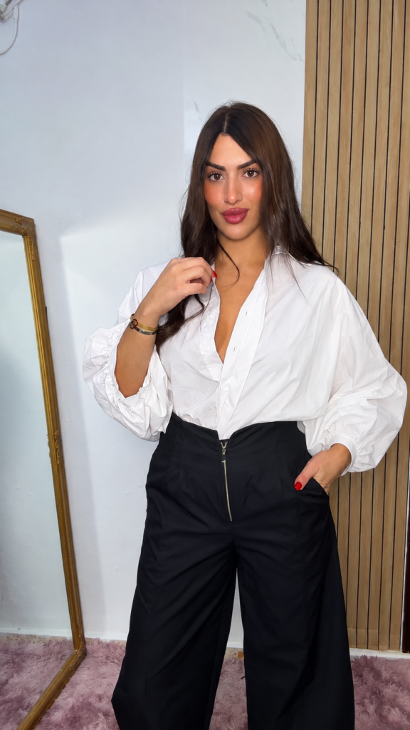 Camisa oversize abullonada blanca