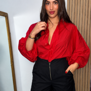 Camisa oversize abullonada rojo