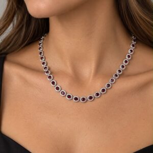 Collar swarovski rubí burdeos
