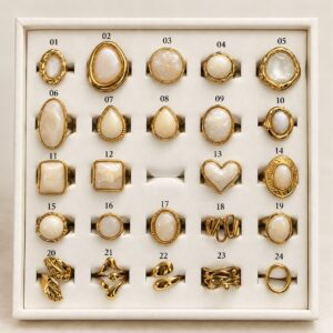Anillos dorados ajustables (colección nacarado)