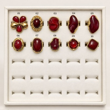 Anillos dorados ajustables (colección Burdeos)