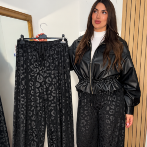 Pantalón confort terciopelo print