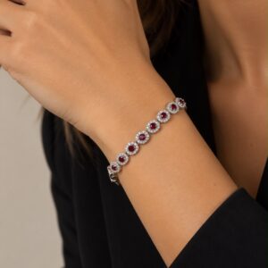 Pulsera swarovski rubí burdeos