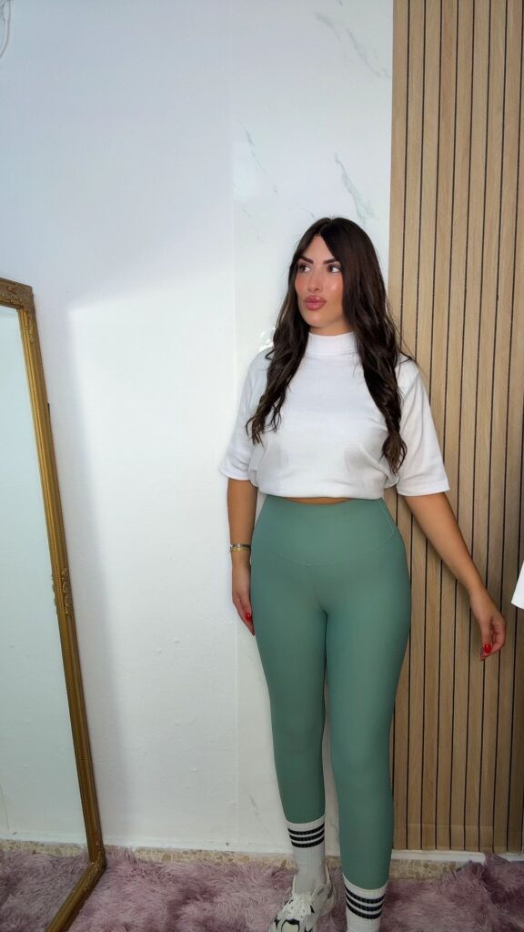 Leggins guante Barbie verde agua