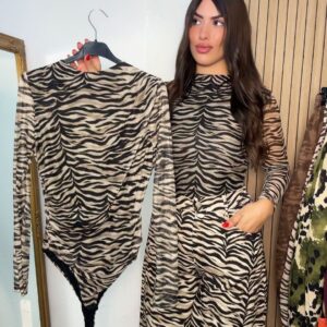 Body tul estampado cebra